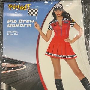 Spirit Red Checkered Pit Crew Costume